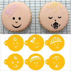 Baby Faces Stencils 6pcs