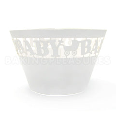 Baby Pearl  White Lace Cupcake Wrappers 12pcs