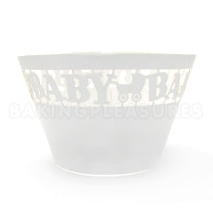 Baby Pearl White Lace Cupcake Wrappers 12pcs
