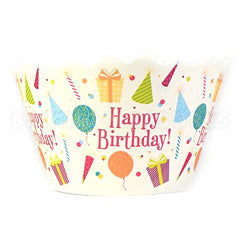 Birthday Party Hats Cupcake Wrappers 12pcs