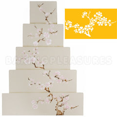 Blooming Cherry Tree Tier Cake Stencil #4