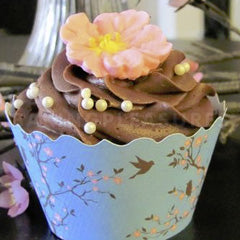 Blossom Bird Blue Cupcake Wrappers 12pcs