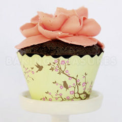 Blossom Bird Lime Cupcake Wrappers 12pcs