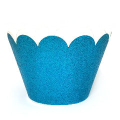 Blue Glitter Cupcake Wrappers 12pcs