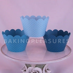 Blue Medium Cupcake Wrapper 12pcs
