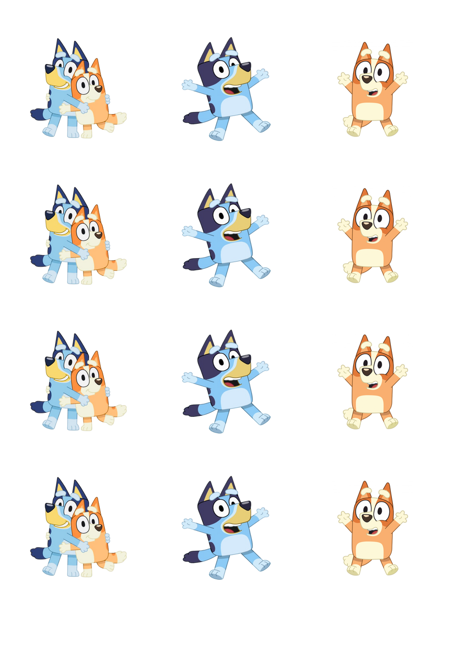 2.5"/ 6.35 cm Cupcake Cookie Edible Icing Image - Blue Dog