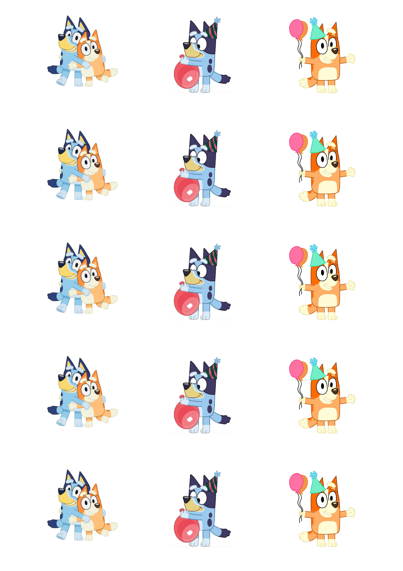 2"/ 5 cm Cupcake Edible Icing Image - Party Blue Dog