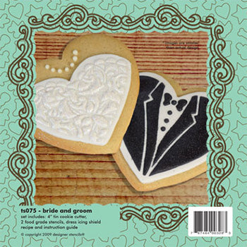 Bride & Groom Cookie Cutter & Stencil Set
