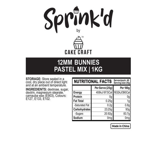 BULK Sprinkd Easter Rabbit Sprinkles 1kg