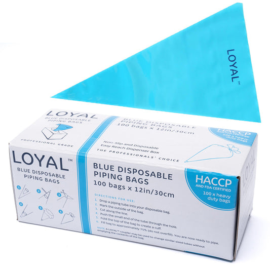 BULK Loyal Blue Disposable Piping Bags 12" 100pcs