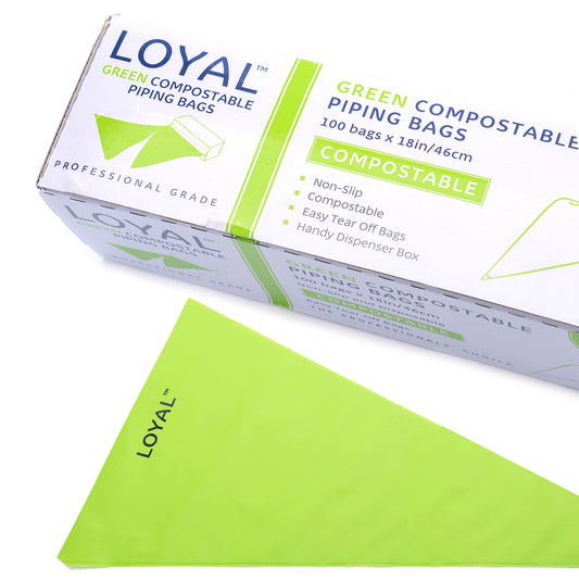 BULK Loyal Green Compostable Piping Bags 18" 100pcs
