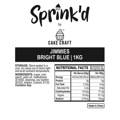 BULK Sprinkd Blue Jimmies Sprinkles 1kg