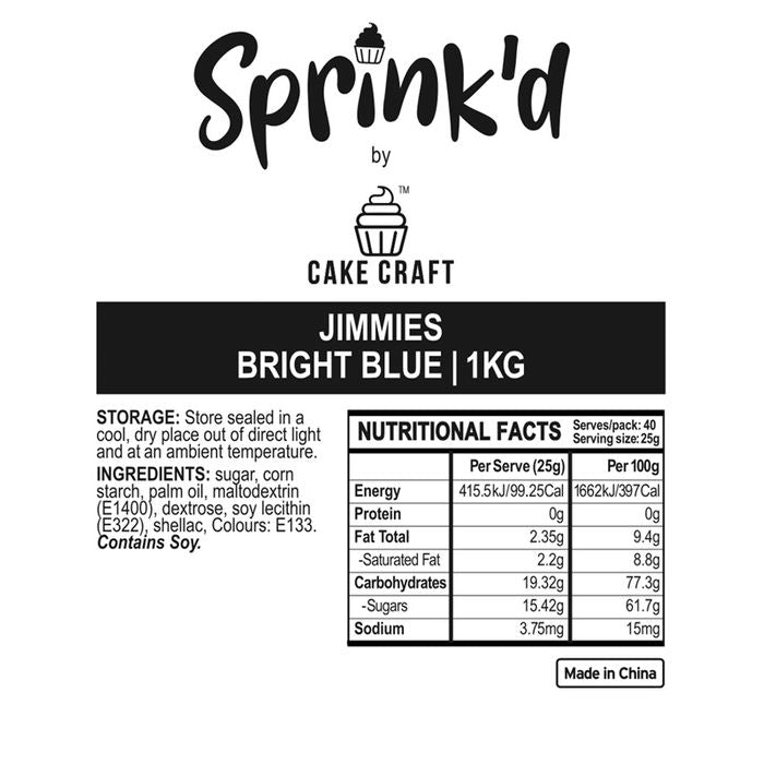 Sprink'D | Jimmies | Bright Blue | 500G