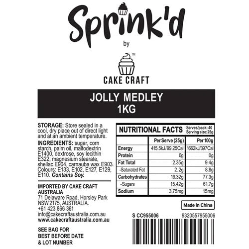 Sprink'd | Jolly Medley Christmas Sprinkles | 500G