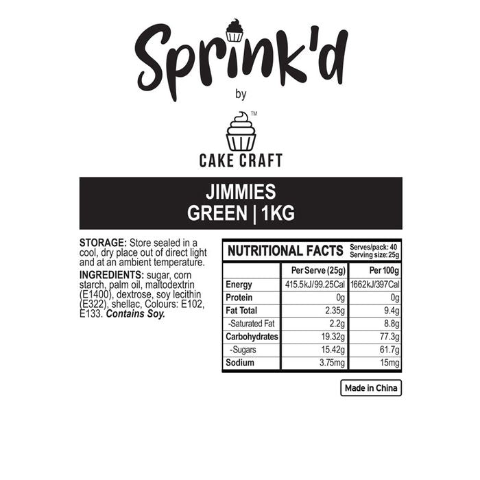 Sprink'd | Jimmies | Green | 500G