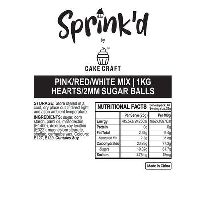 BULK Sprinkd Heart Mix Sprinkles 1kg