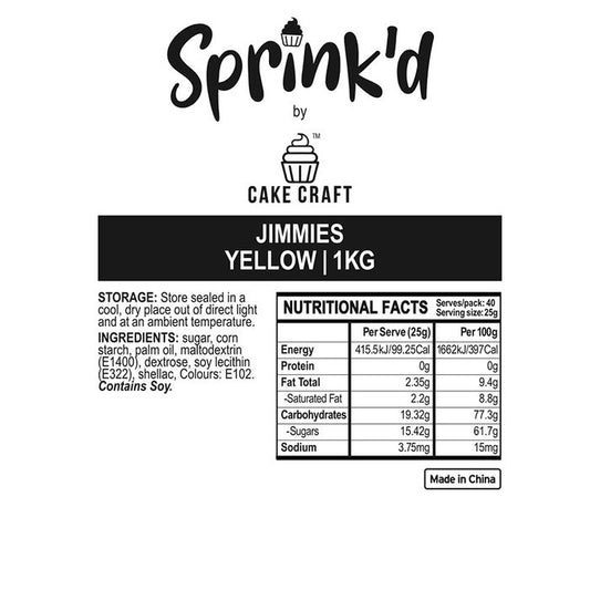 Sprink'd | Jimmies | Yellow | 500G