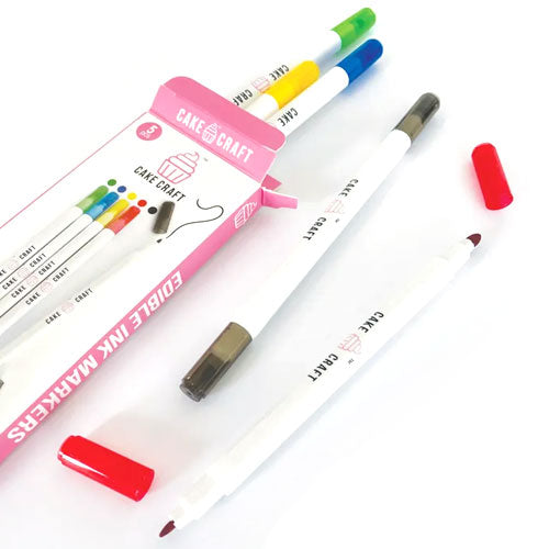 Cake Craft Edible Food Pen Markers Primary 5 Pack