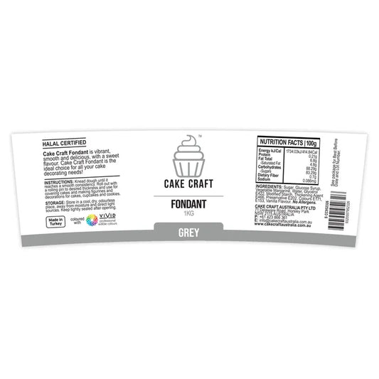 Cake Craft Fondant Icing Grey 1kg