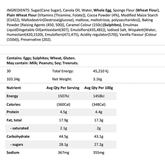 Frozen Chocolate Mud Slab Cake - 30cm x 40cm | Blank Canvas Cakes