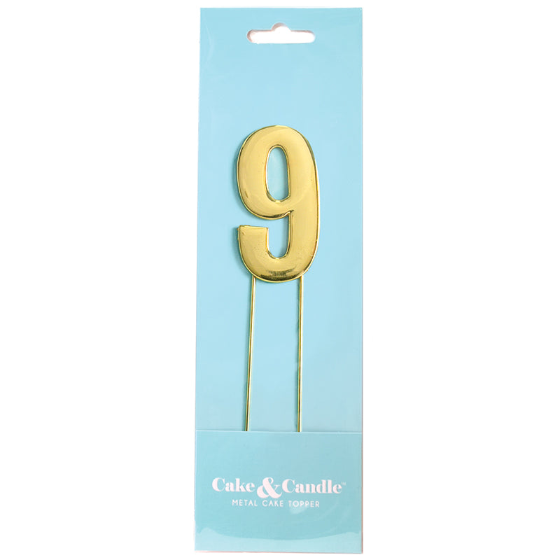 BOLD Cake Topper (7cm) - GOLD NUMBER 9