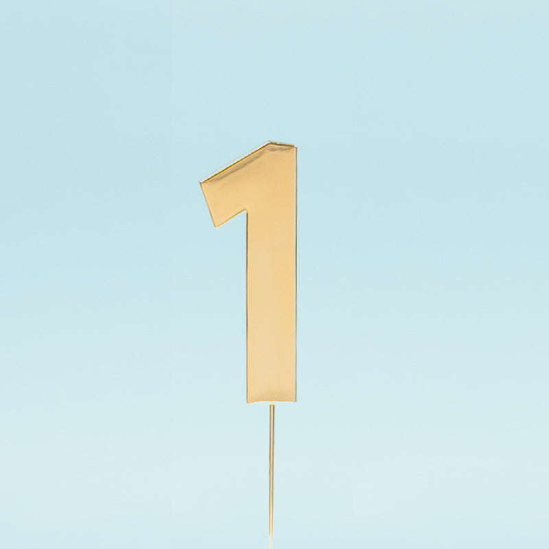 BOLD Cake Topper (7cm) - GOLD NUMBER 1