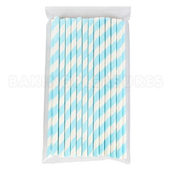 Candy Stripe Blue Cake Pop Sticks 25pcs