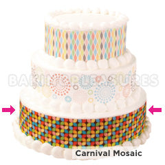 Carnival Mosaic Designer Edible Image 3 Strips
