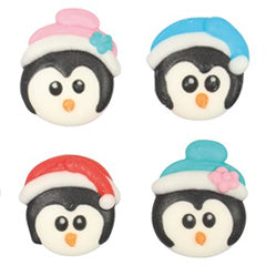 Christmas Penguins Edible Cupcake Toppers 12pcs