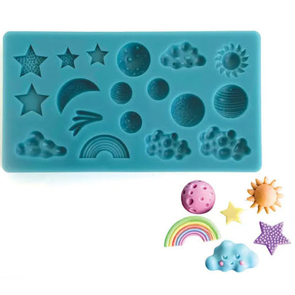 Petite Clouds, Moon, Planets & Stars Silicone Mould