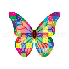 Colourful Patchwork Edible Wafer Butterflies 12pcs