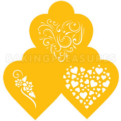 Contemporary Hearts Stencils 3pcs