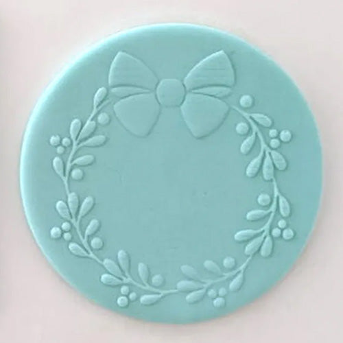 Cookie Embosser Stamp Christmas Wreath