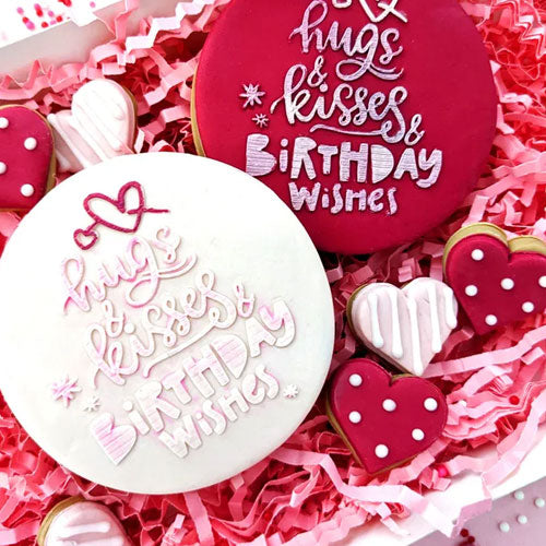 Cookie Debosser Stamp Hugs, Kisses, Birthday Wishes