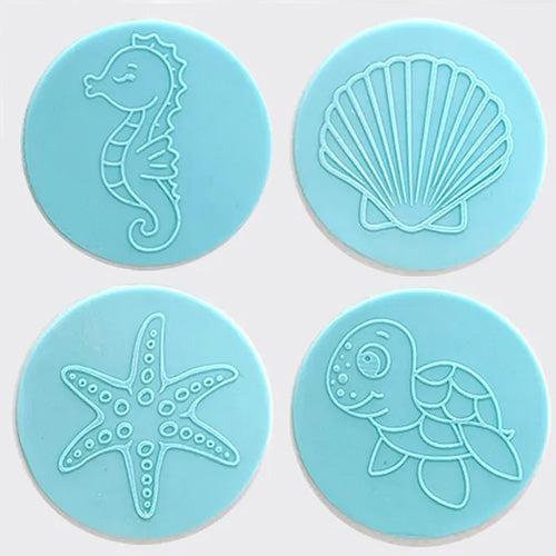 Cookie Debosser Stamp Sea 4pcs