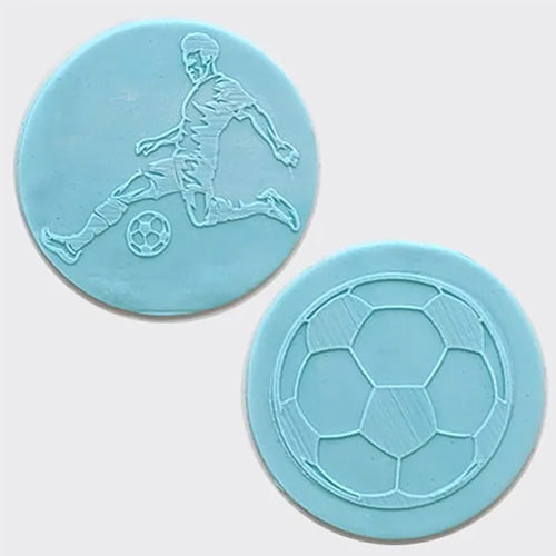 Cookie Debosser Stamp Soccer Football 2pcs
