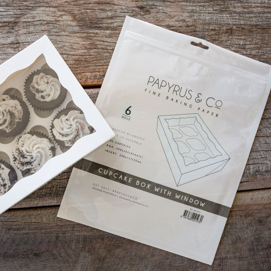 Papyrus Cupcake Box Scalloped with Window (6 cupcakes)