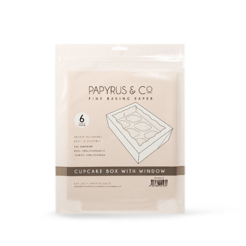 Papyrus Cupcake Box Scalloped with Window (6 cupcakes)