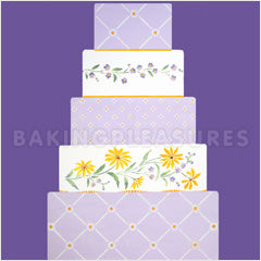 Daisy And Forget Me Not Side Cake Stencil