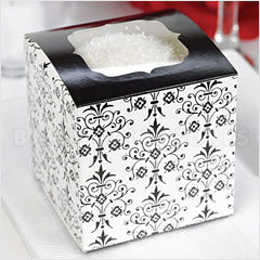 Damask Cupcake Boxes w White Insert 6pcs