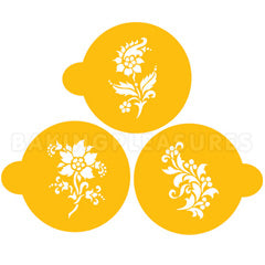 Delft Flowers Cookie Stencils 3pcs