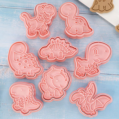 Dinosaurs Cookie Cutter Embosser 8pcs