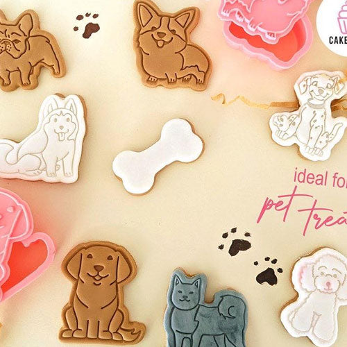 Dogs Cookie Cutter Embosser 8pcs