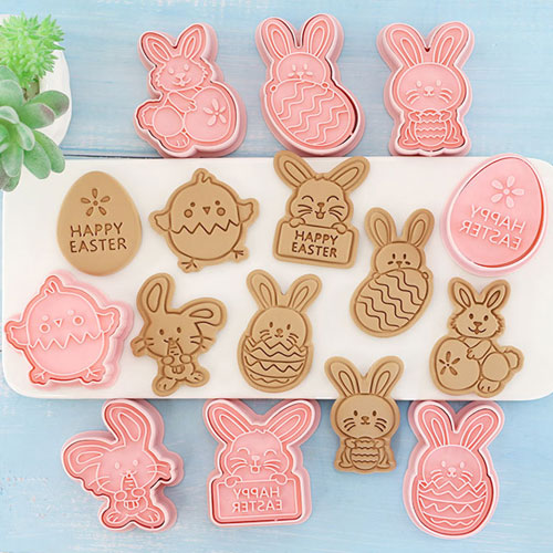 Easter Cookie Cutter Embosser 8pcs