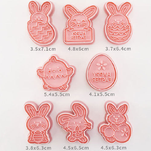 Easter Cookie Cutter Embosser 8pcs