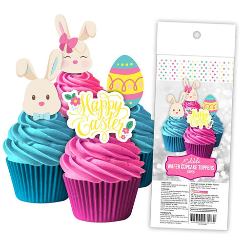 Easter Edible Wafer Cupcake Toppers 16pcs