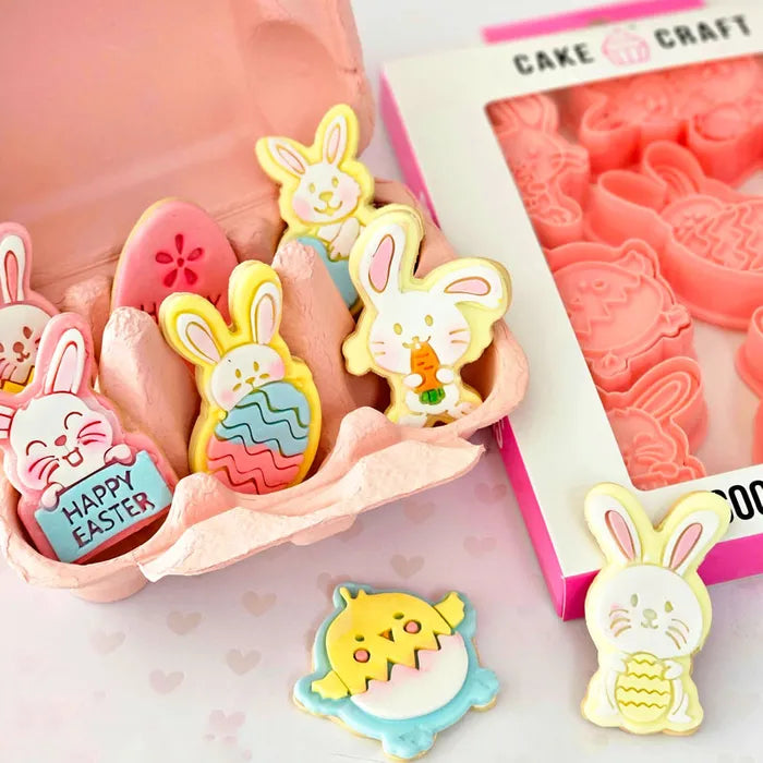 Easter Cookie Cutter Embosser 8pcs