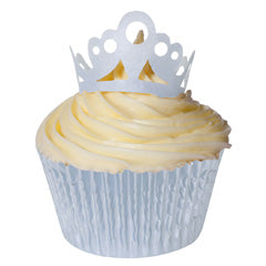 Edible Wafer Silver Crown Tiaras 10pcs