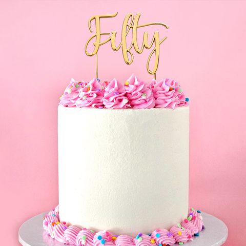 CAKE CRAFT | METAL TOPPER | FIFTY NUMBER 50 | GOLD