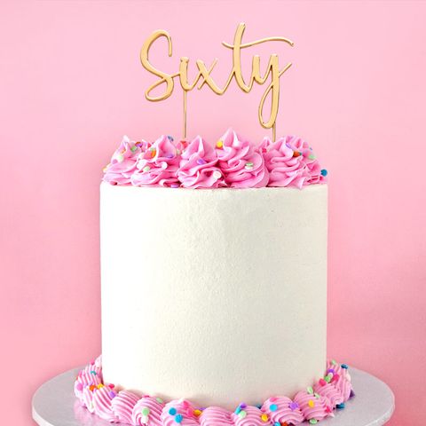 CAKE CRAFT | METAL TOPPER | SIXTY NUMBER 60 | GOLD